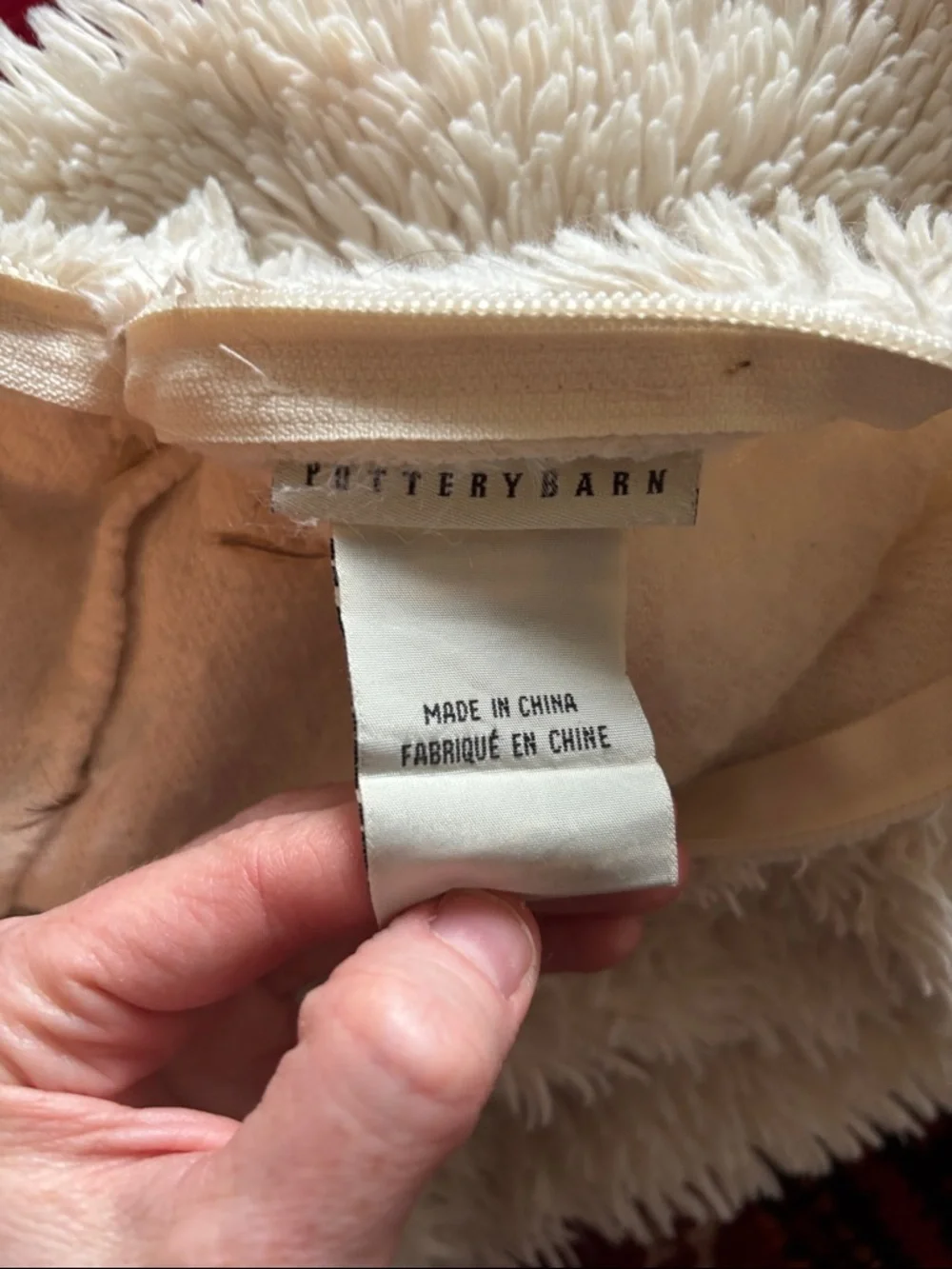 Pottery Barn Cream Shag Accent Pillow Covers (Pair)
